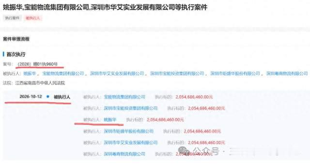 世事多变：姚振华等被执行20.5亿。