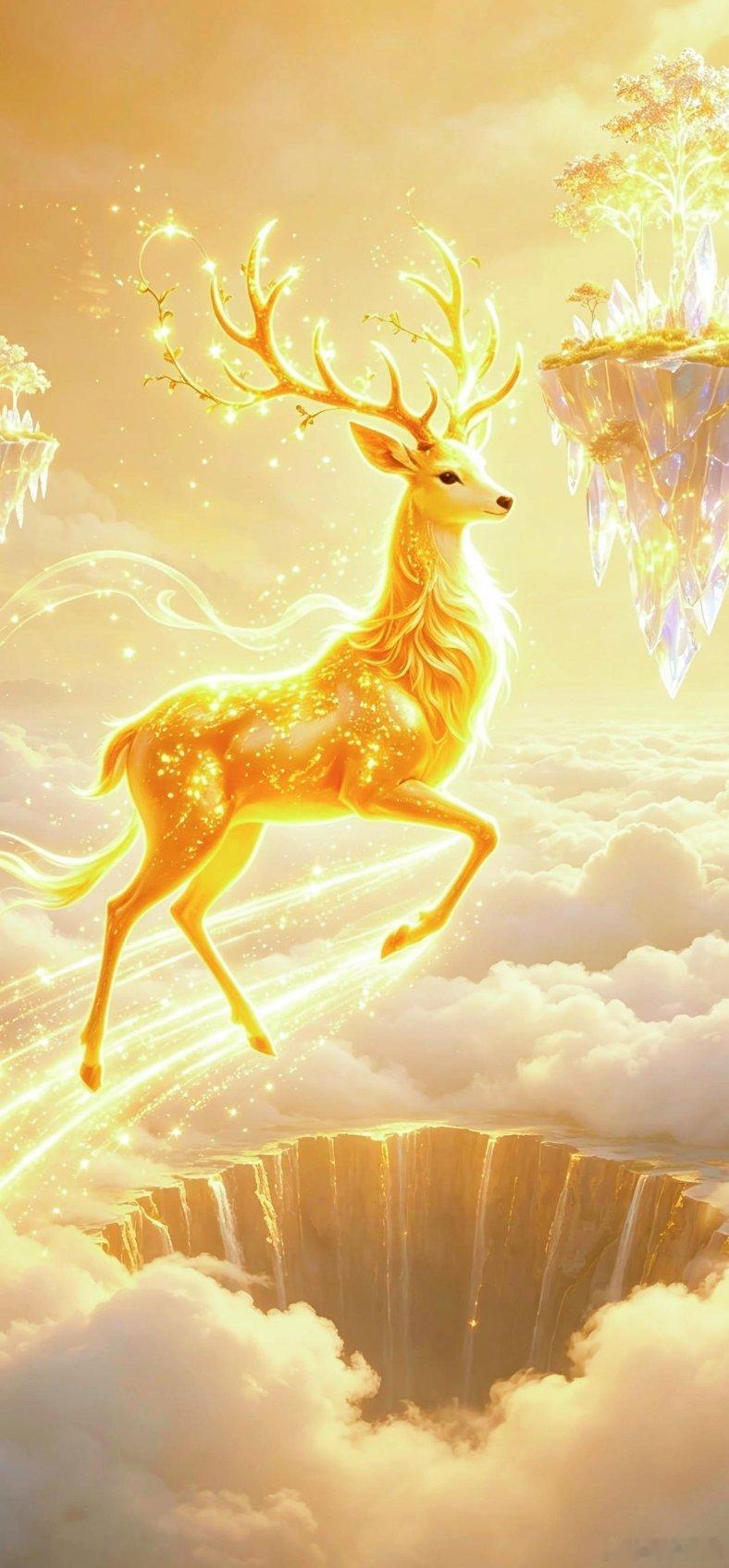 “遇见金鹿，路鹿顺遂，一鹿生花，前程似锦！”... 招财聚财好运壁纸 ​​​