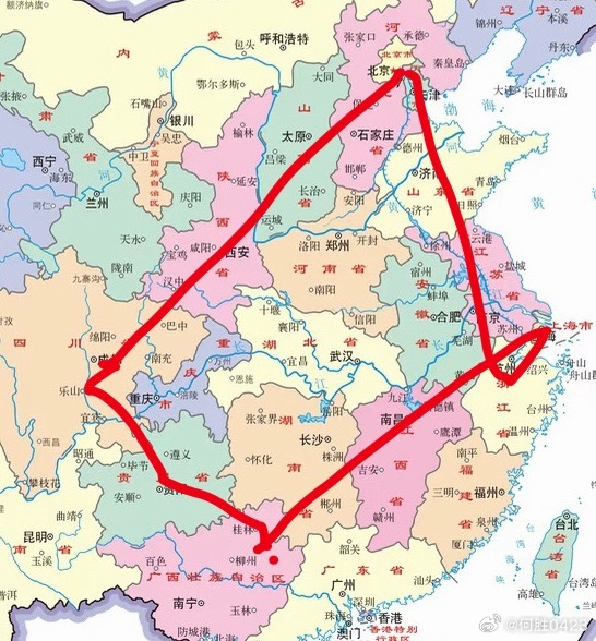 5月31号成都—北京，6月2号北京—杭州，6月2号晚上杭州—上海，6月4日上海—