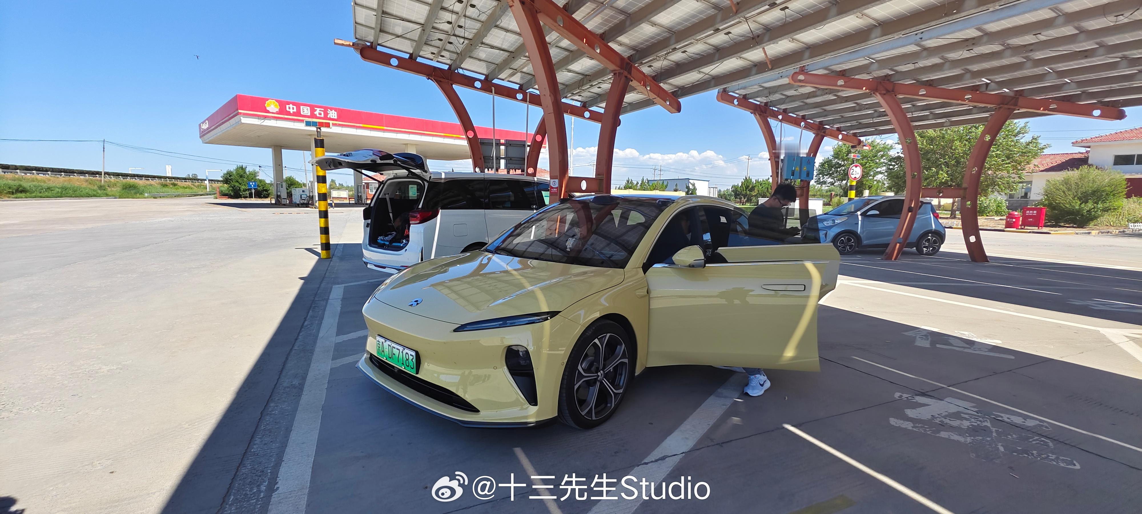 到东营了，跑了410多公里，还有45%的电，这一路高速基本110km/h的速度跑