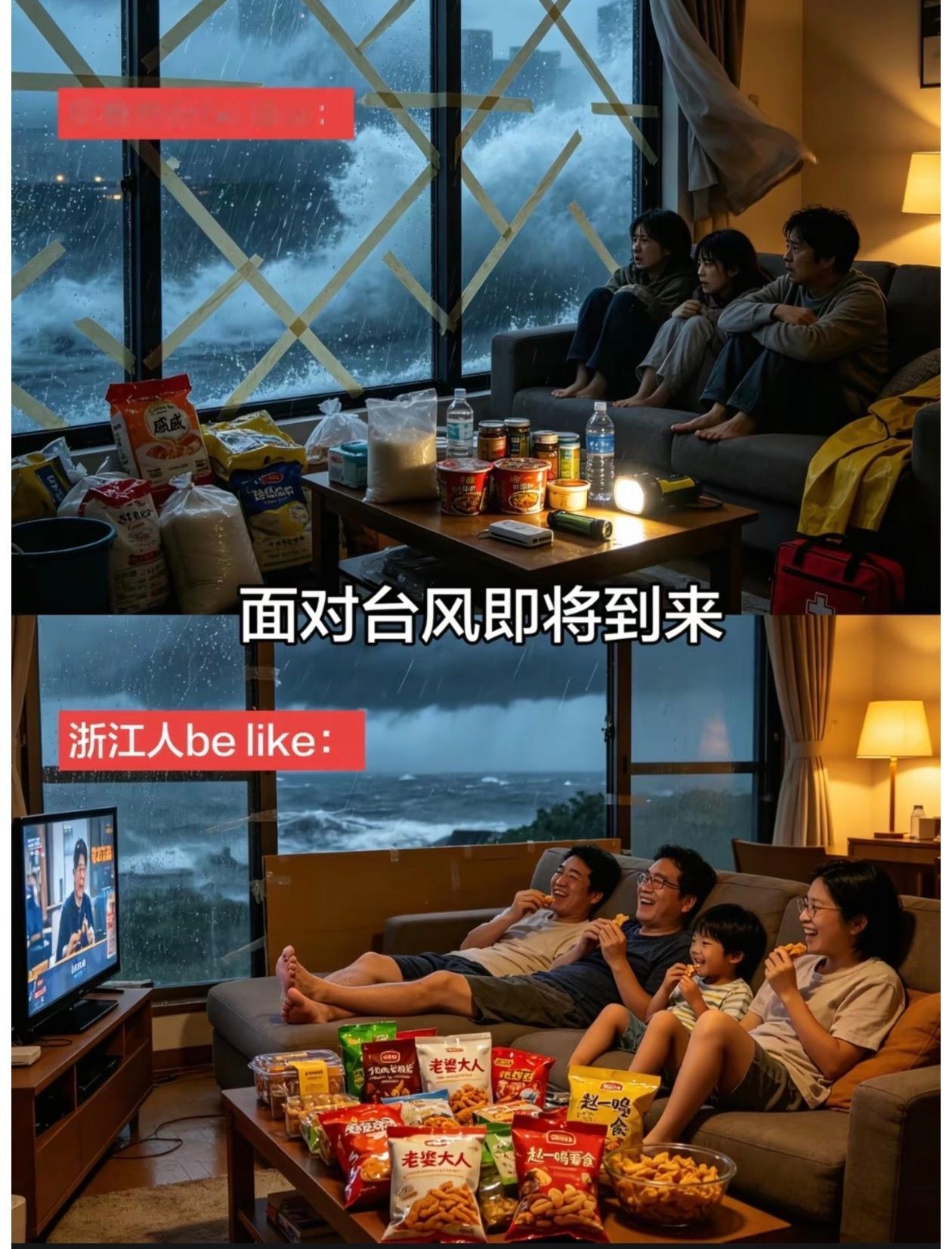 一个台风治好了大家的饭压抑面对台风来临，外省：封窗囤粮，紧张戒备，做好万全应急准