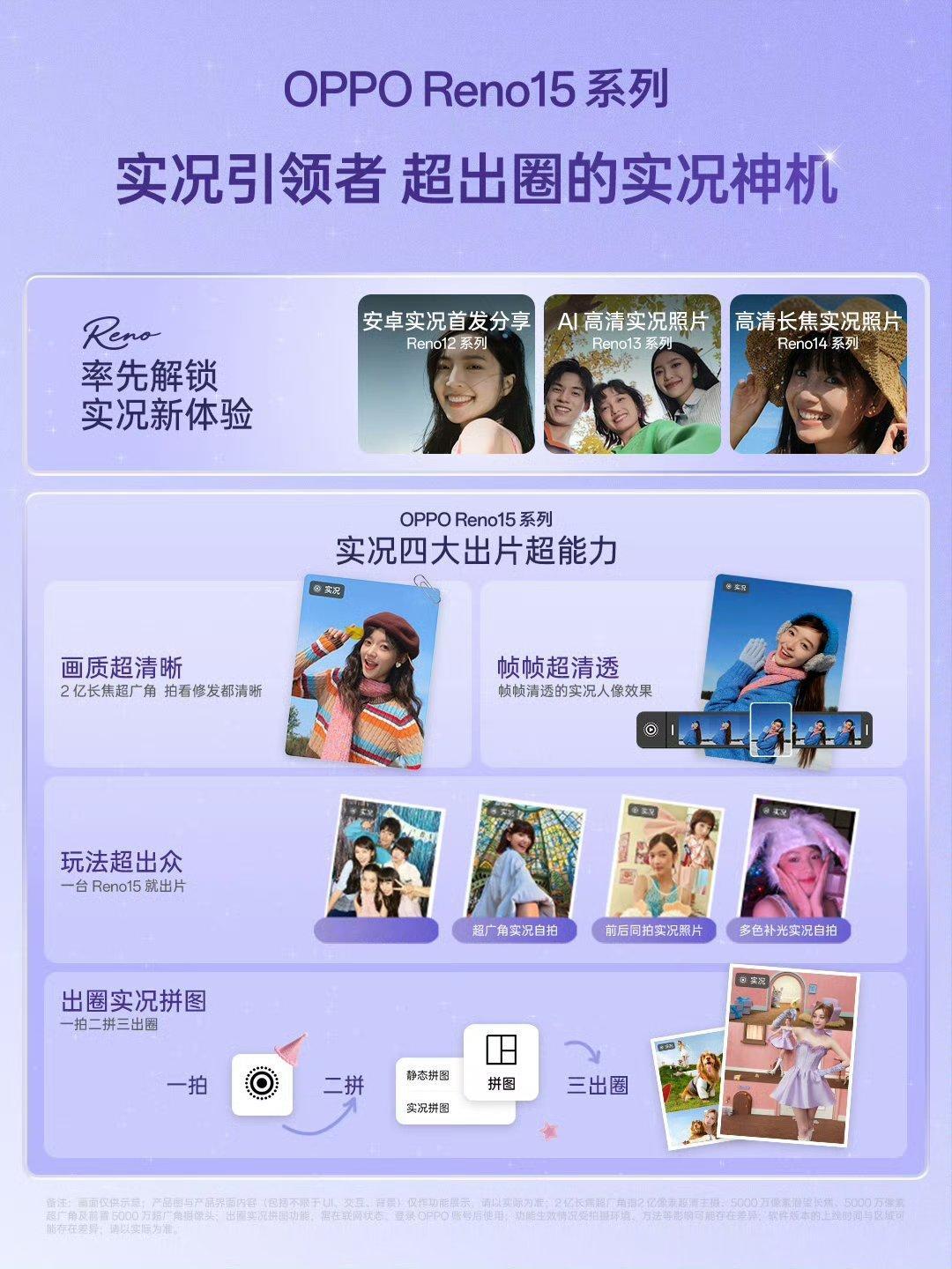 从Reno12安卓实况首发分享，到Reno13的AI高清实况，再到Reno14备