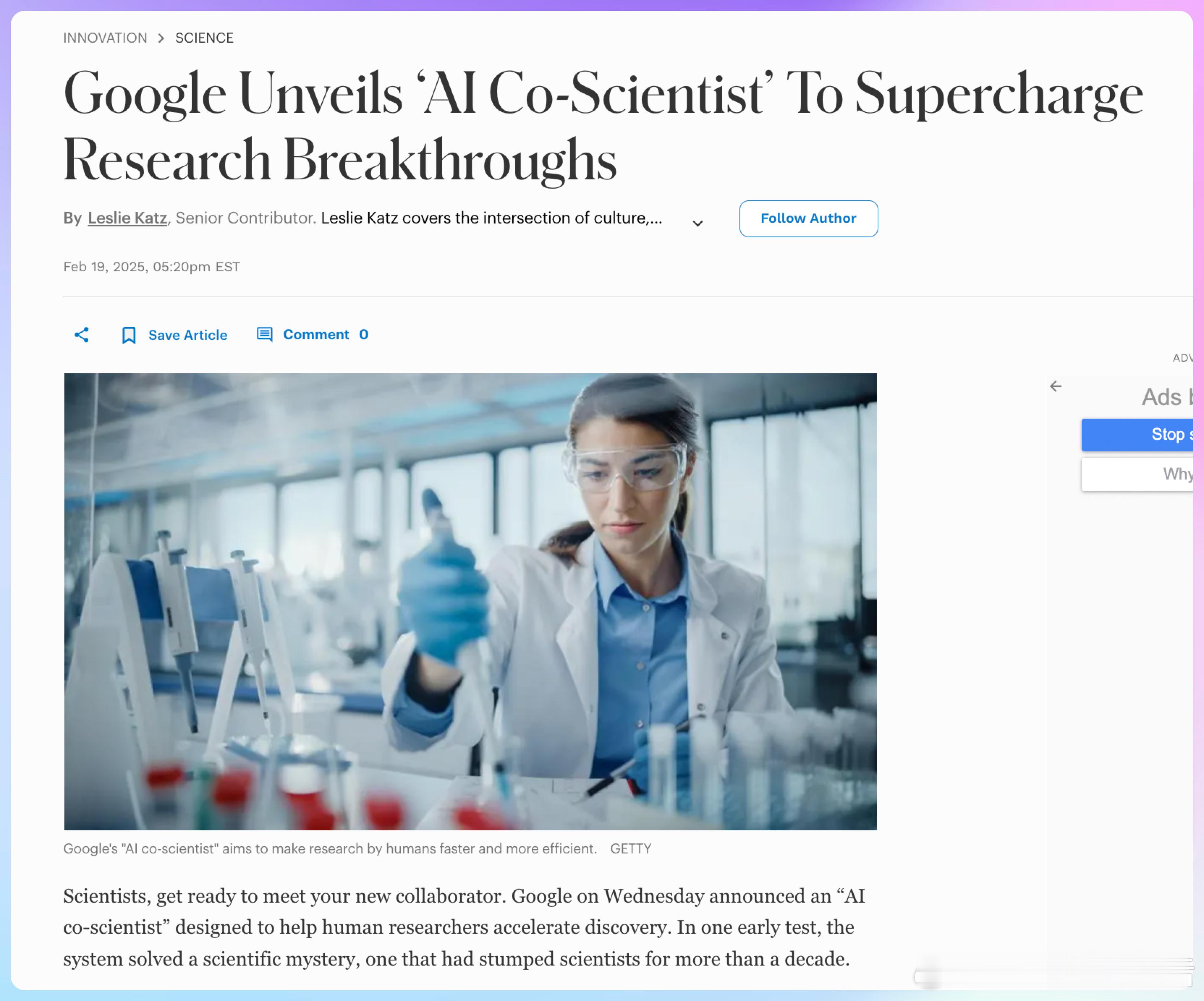 【Google推出AI co-scientist辅助科研系统】Google于20