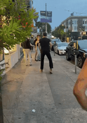 老外打架有看头，拉开架势结果一拳就倒，然后两个人起来击掌，各走各的[捂脸]