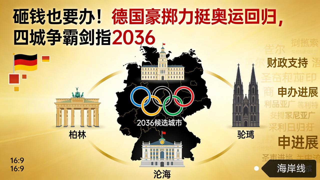 砸钱也要办！德国豪掷力挺奥运回归，四城争霸剑指2036
 
德国财长克林拜尔重磅