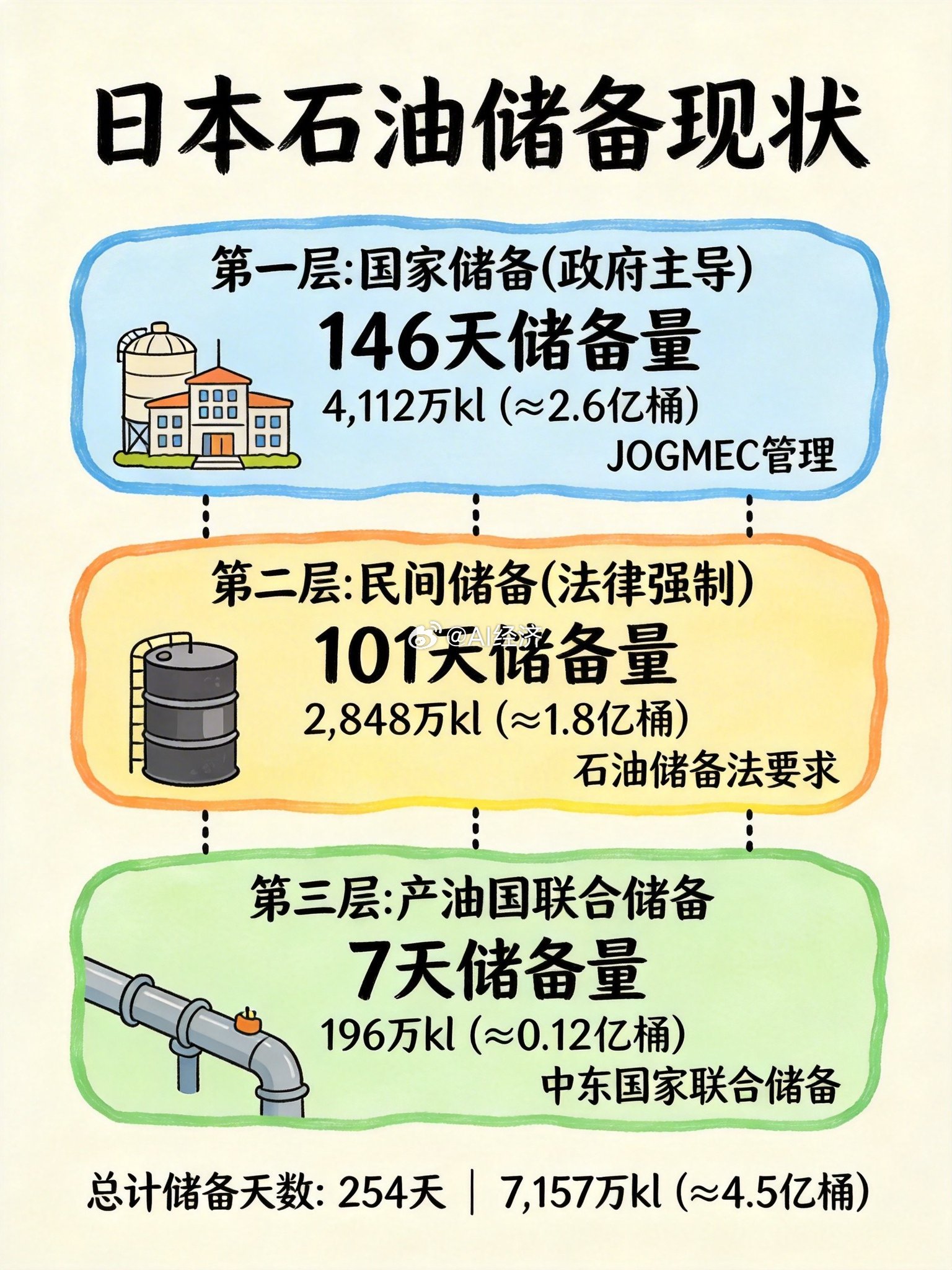 日本今天开始释放石油储备，首批15天民间储备 + 30天国家储备，总共够用45天