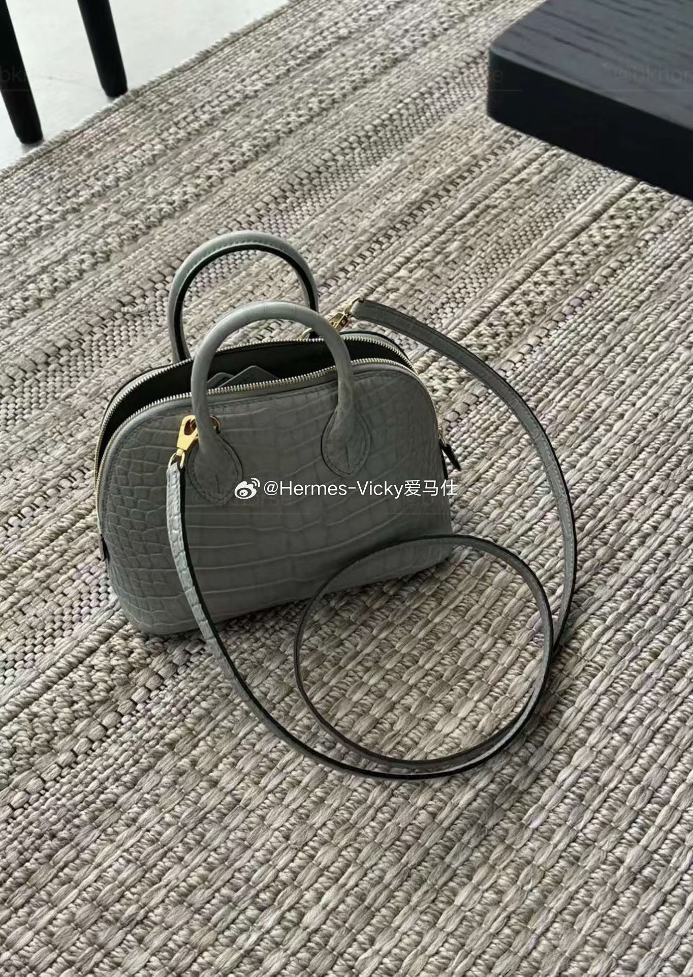 mini bolide 0V水晶灰 雾面鳄鱼🐊金扣 