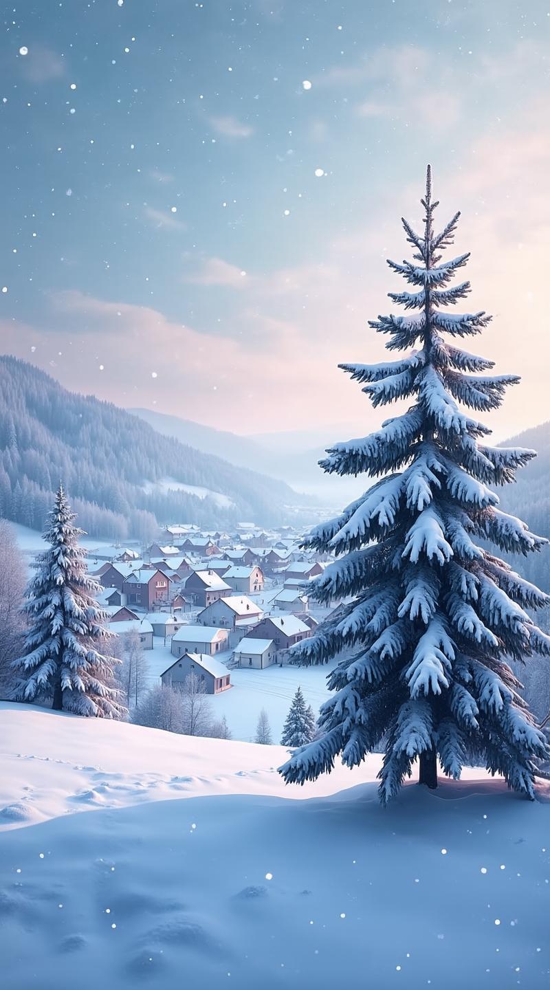 分享一张雪景图