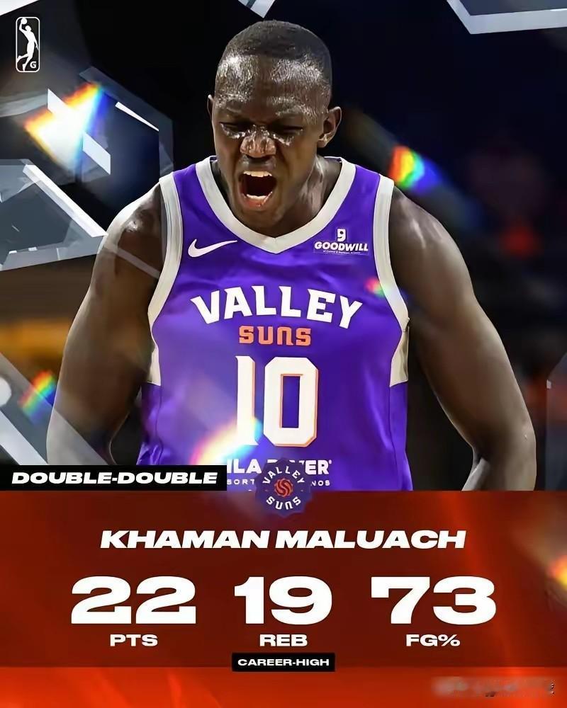 太阳10号秀马鲁阿奇也可以在G联赛无敌的存在，可见NBA不是谁都能打的[比心]