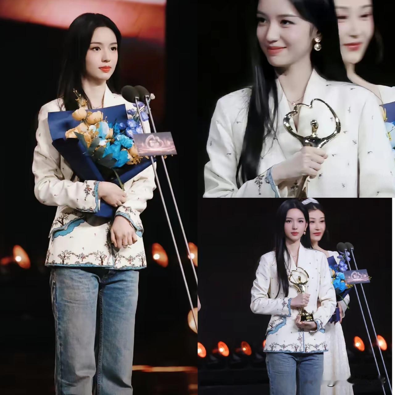 昨天微博之夜
周也是最猛的女明星了！
不是因为她敢说敢做， 
而是她居然穿着牛仔