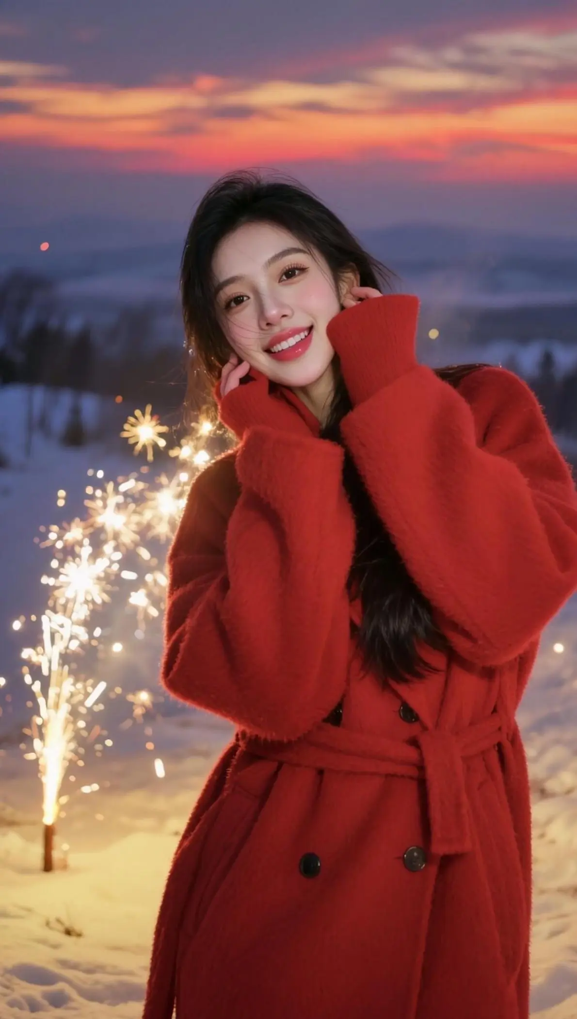 AI雪夜红衣照 随变ai随便玩 ai创作 玩法合伙人计划 随变一拍都很夯