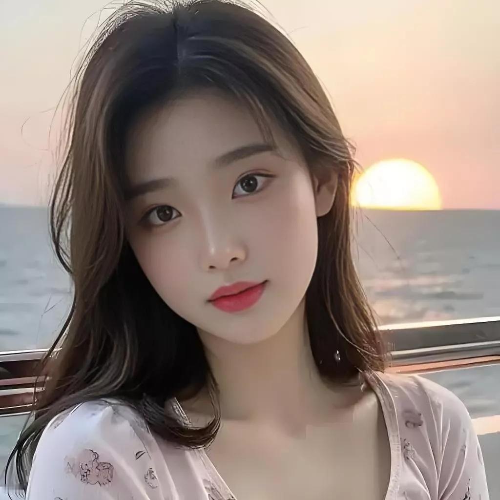 海边落日余晖下的温柔瞬间，少女如画余晖治愈系风景 海边治愈系落日 余晖治愈风景 