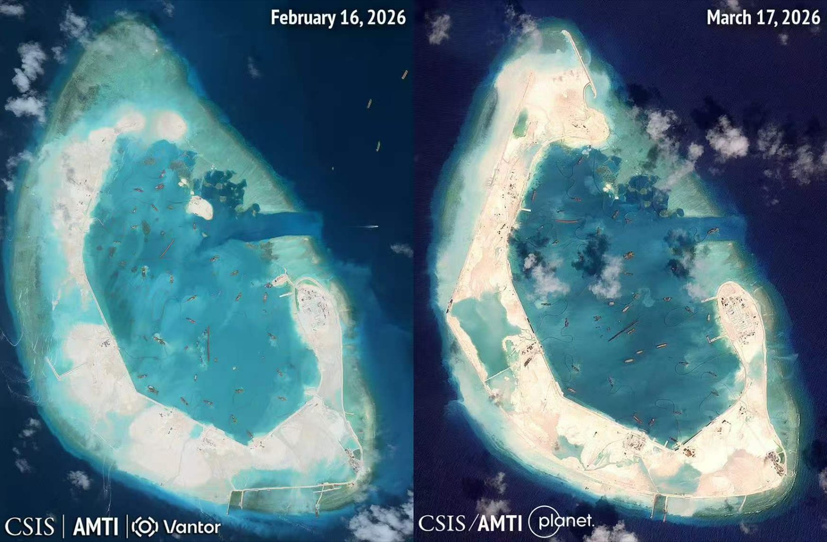 越南对于我方新的造岛作业提出抗议了。 话说越南填岛的速度一点不慢，还有脸提抗议？