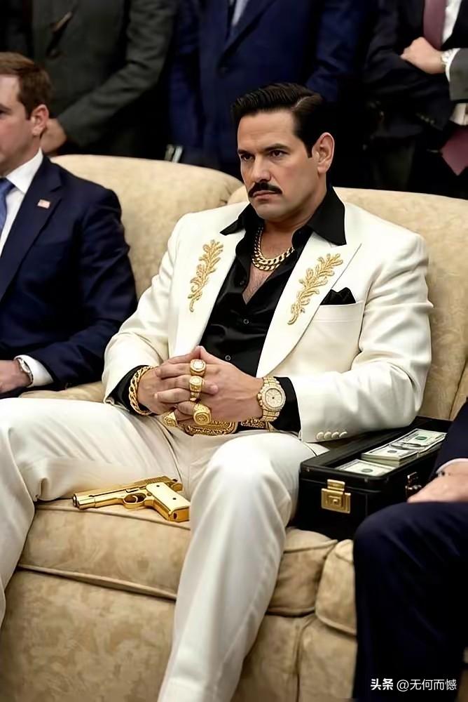 墨西哥这个大毒枭，据说相当有钱，看他这身行头，就能够感受到它的经济实力有多大，有