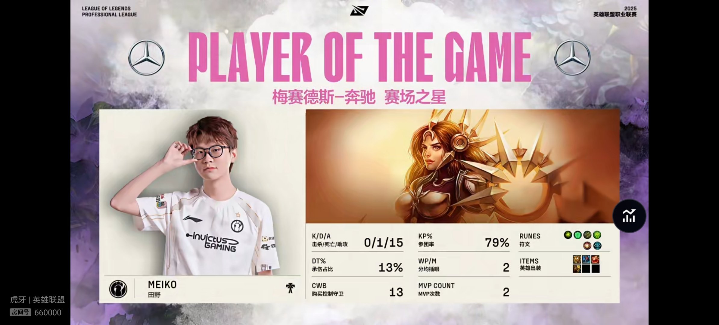 【2025lpl第二赛段  JDG 0-1 IG 】本场比赛MVP给到Meiko