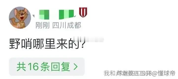 成都球迷问野哨哪里来的 ​​​