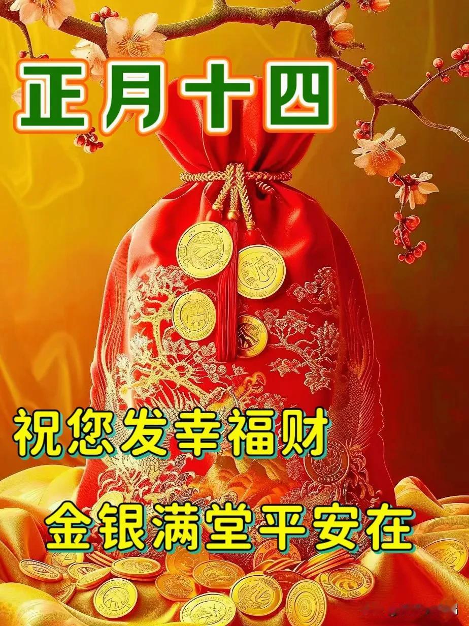 2025正月十四新春祝福语图片，漂亮的正月十四贺词祝福语图片

正月十四，吉祥来