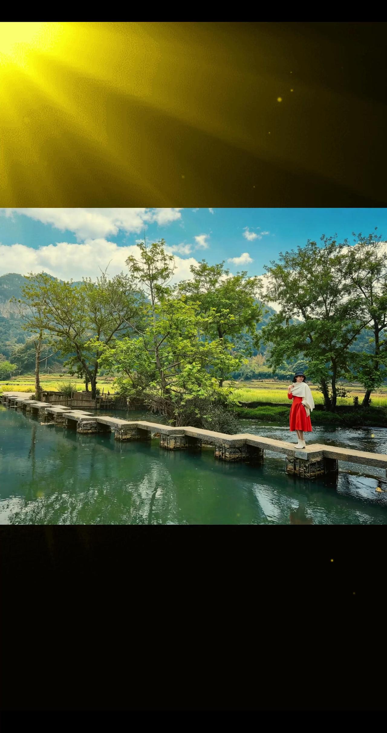 古风桥边赏景 古桥漫步 红衣与古桥 古风桥边 古桥流水佳人