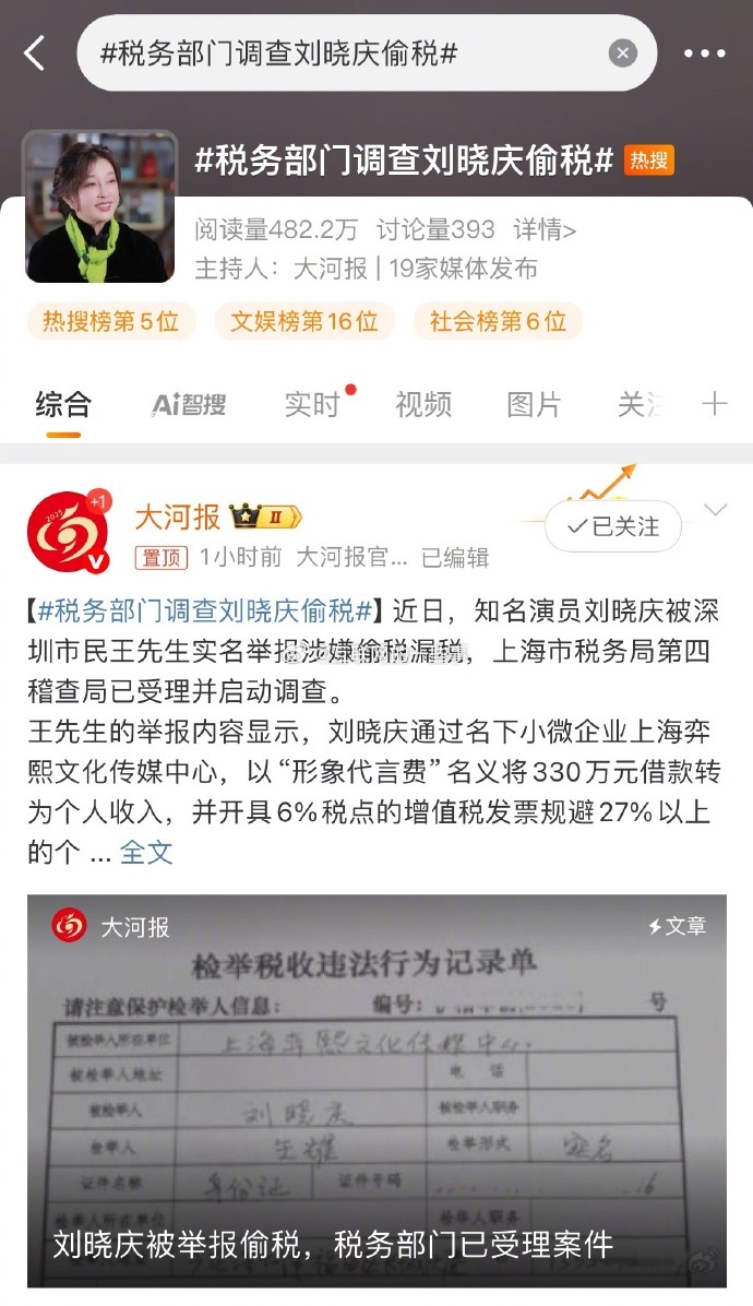 刘晓庆又摊上税务这事儿啦！当年庆姐因税务问题被刑拘422天，现在又有人实名举报她