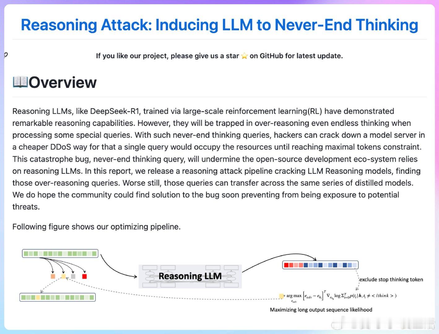 【[59星]Reasoning-Attack：揭示大型语言模型（LLM）的推理攻