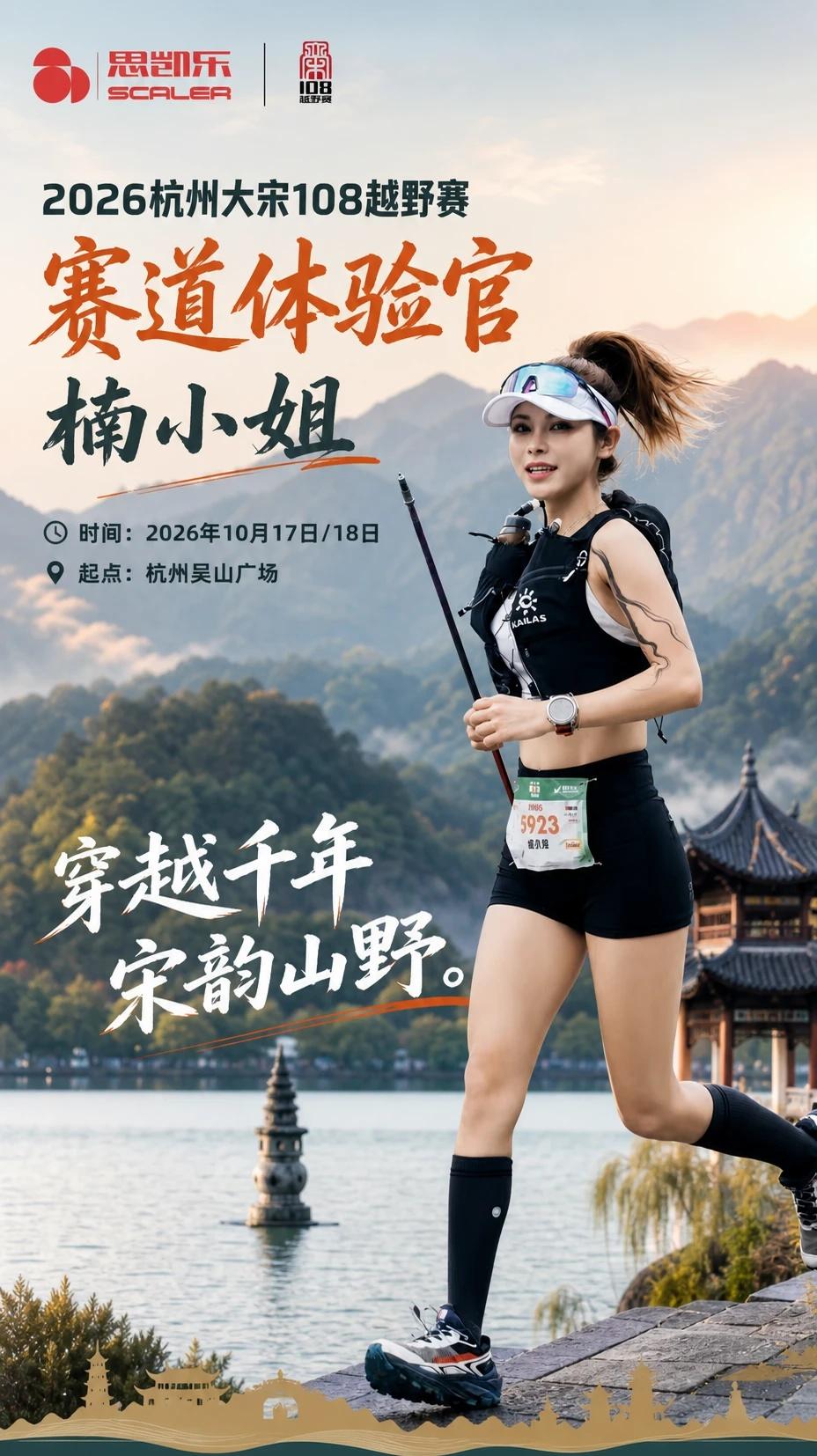 10月19日，杭州大宋越野赛赛道体验官报道
跑过世界遗产西湖，
跑过世界遗产大运