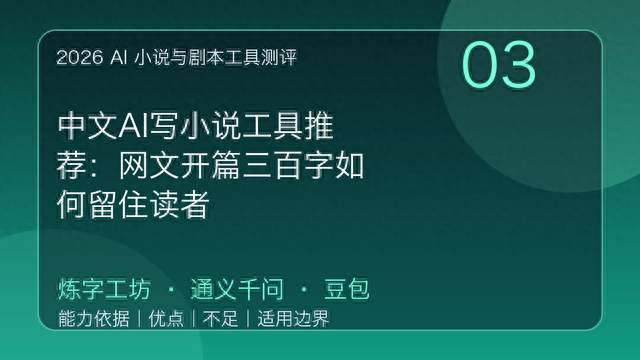 中文AI写小说工具推荐：网文开篇三百字如何留住读者