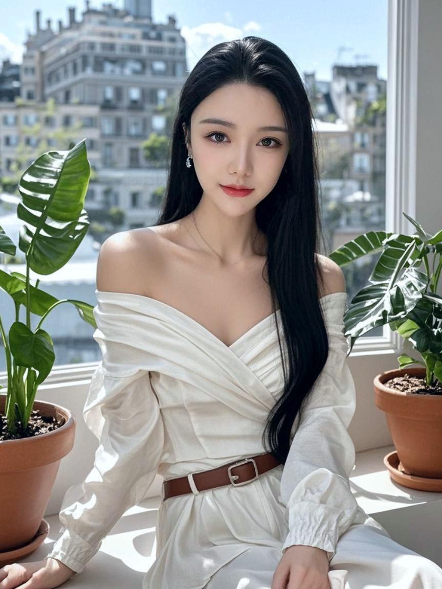 AI窗边清新照