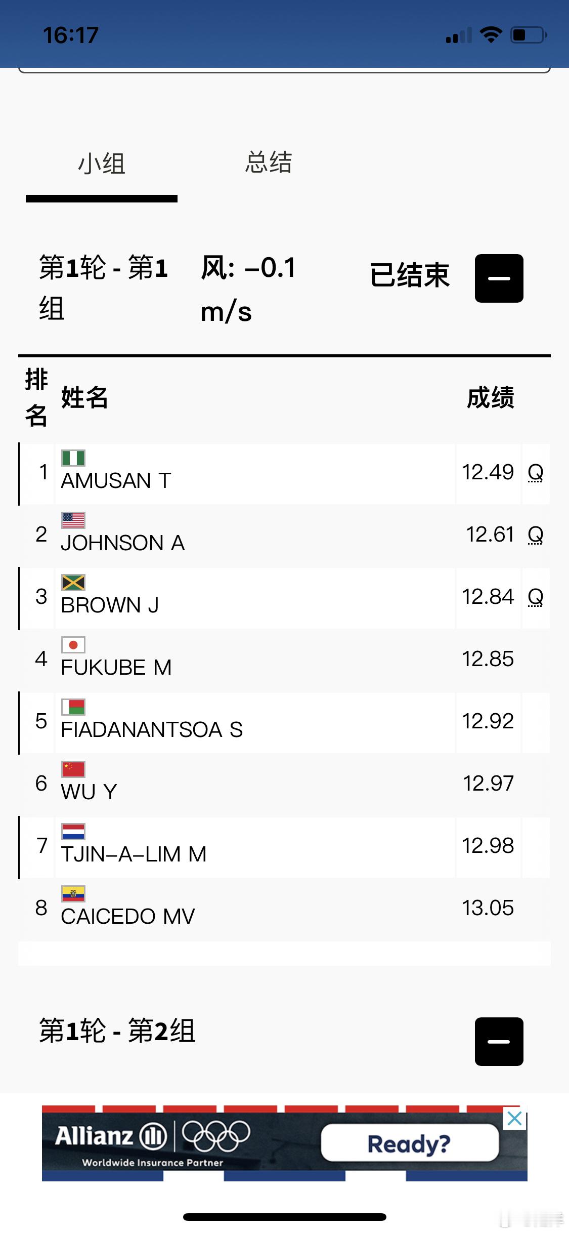 #吴艳妮奥运首秀进入死亡之组# 应该也不容易指望靠成绩最好的前三入围了，等复活赛