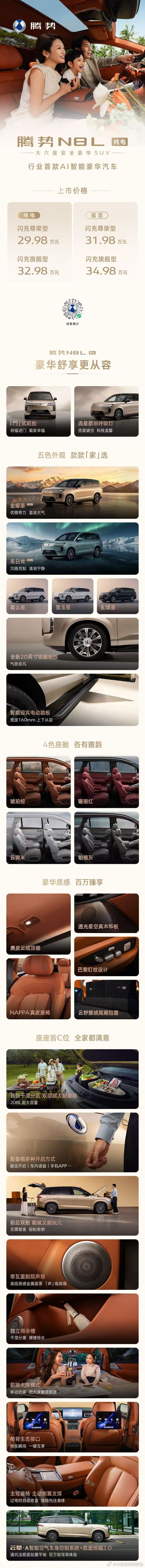 腾势N8L纯电腾势N8L纯电上市看完腾势N8L纯电发布会，有点被种草了。2+2+