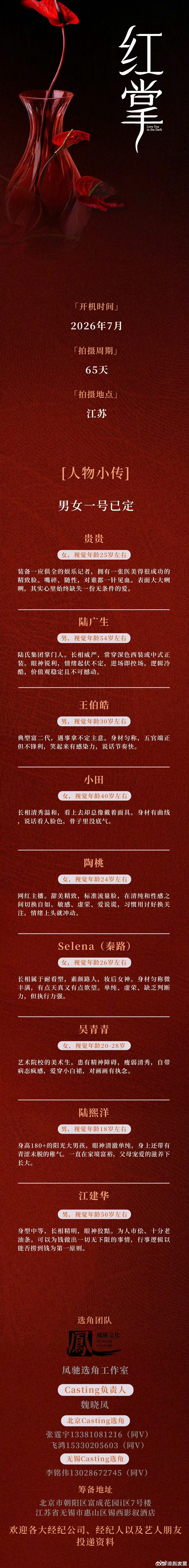 关晓彤确认出演红掌 关晓彤确认出演红掌，即将进组