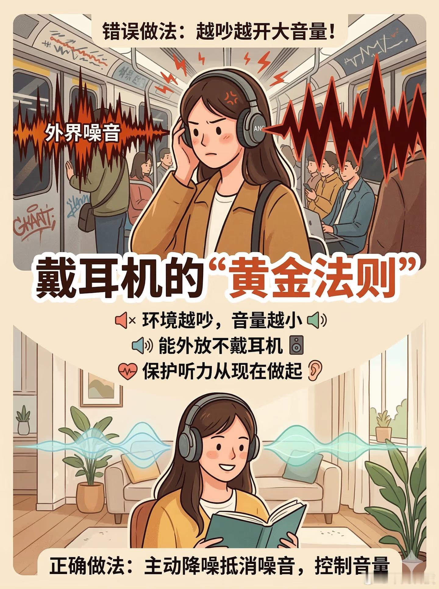 降噪耳机受害者出现有一说一，长期乱戴降噪耳机，耳朵真的扛不住！现在出门通勤、日常