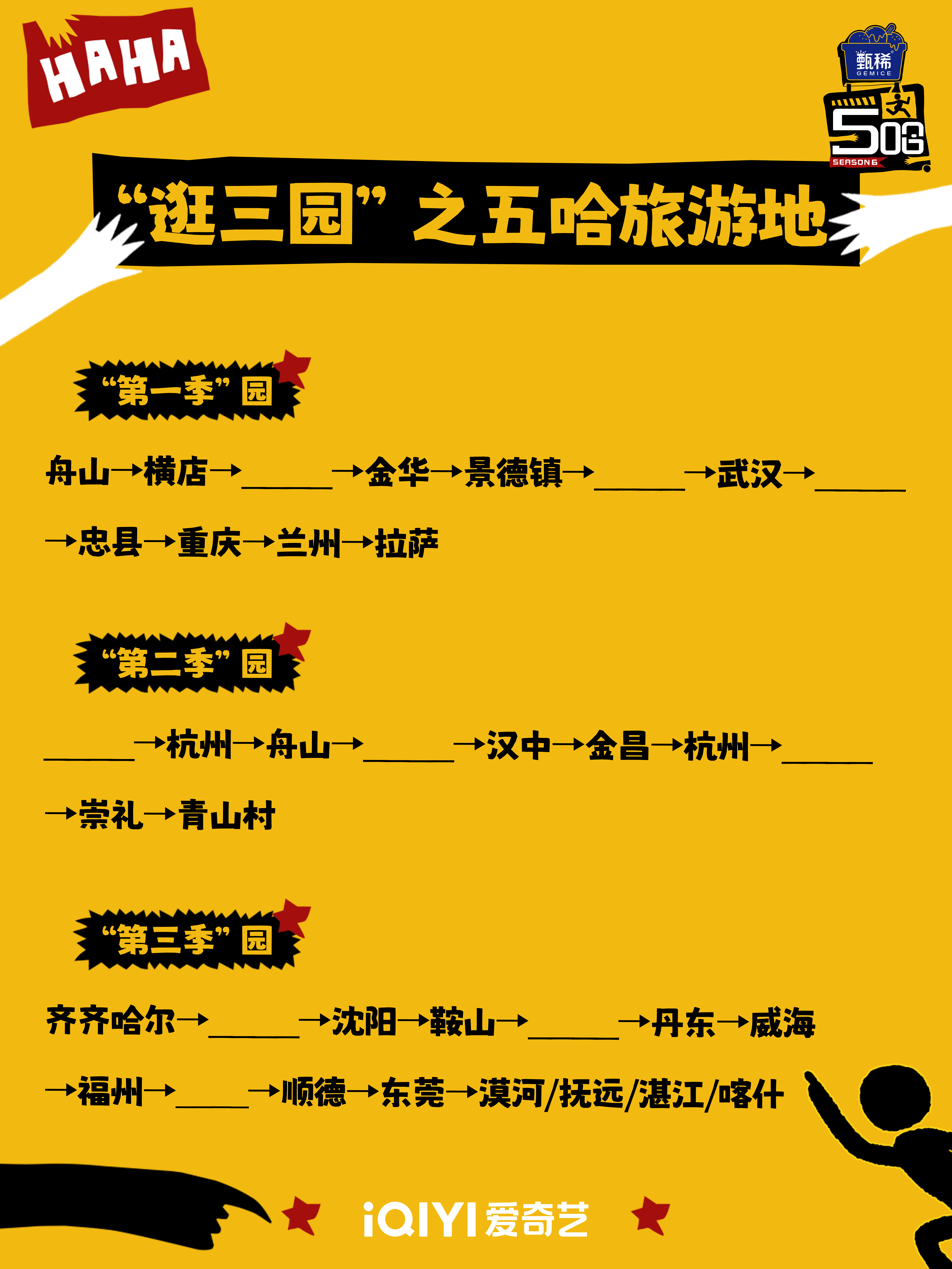 哈哈哈哈哈 以下空缺的地点由你们来填！准备好了吗——