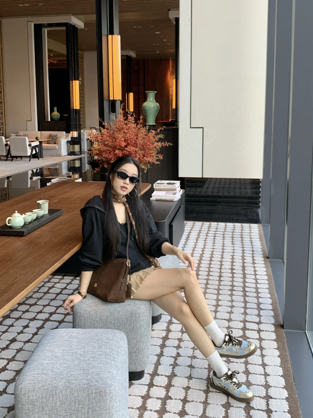 早秋休闲look  | 卫衣➕百褶裙