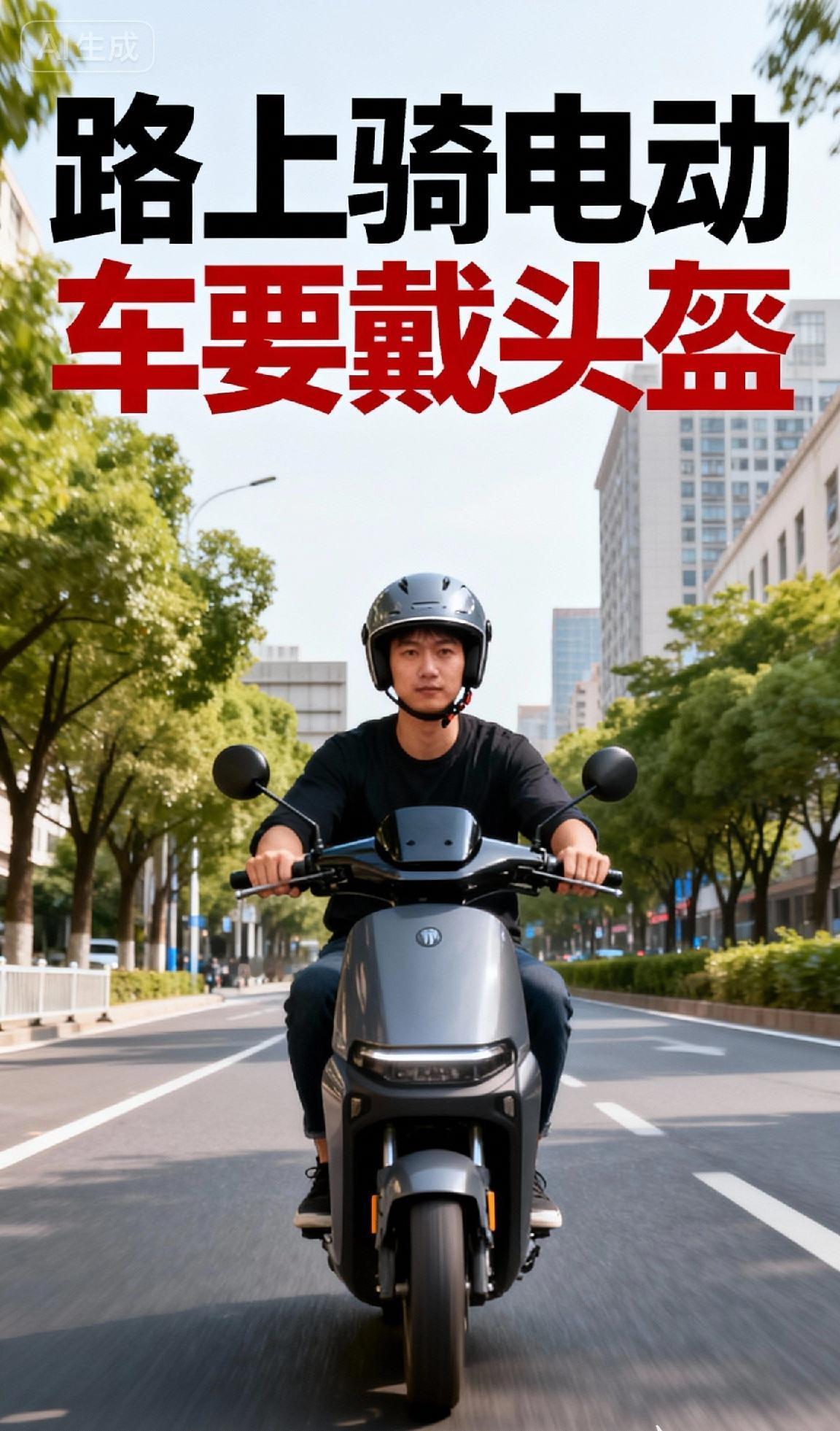 路上戴头盔
不是为别人着想
这是为了你自己的——生命

要是你摔倒了，
最少不会