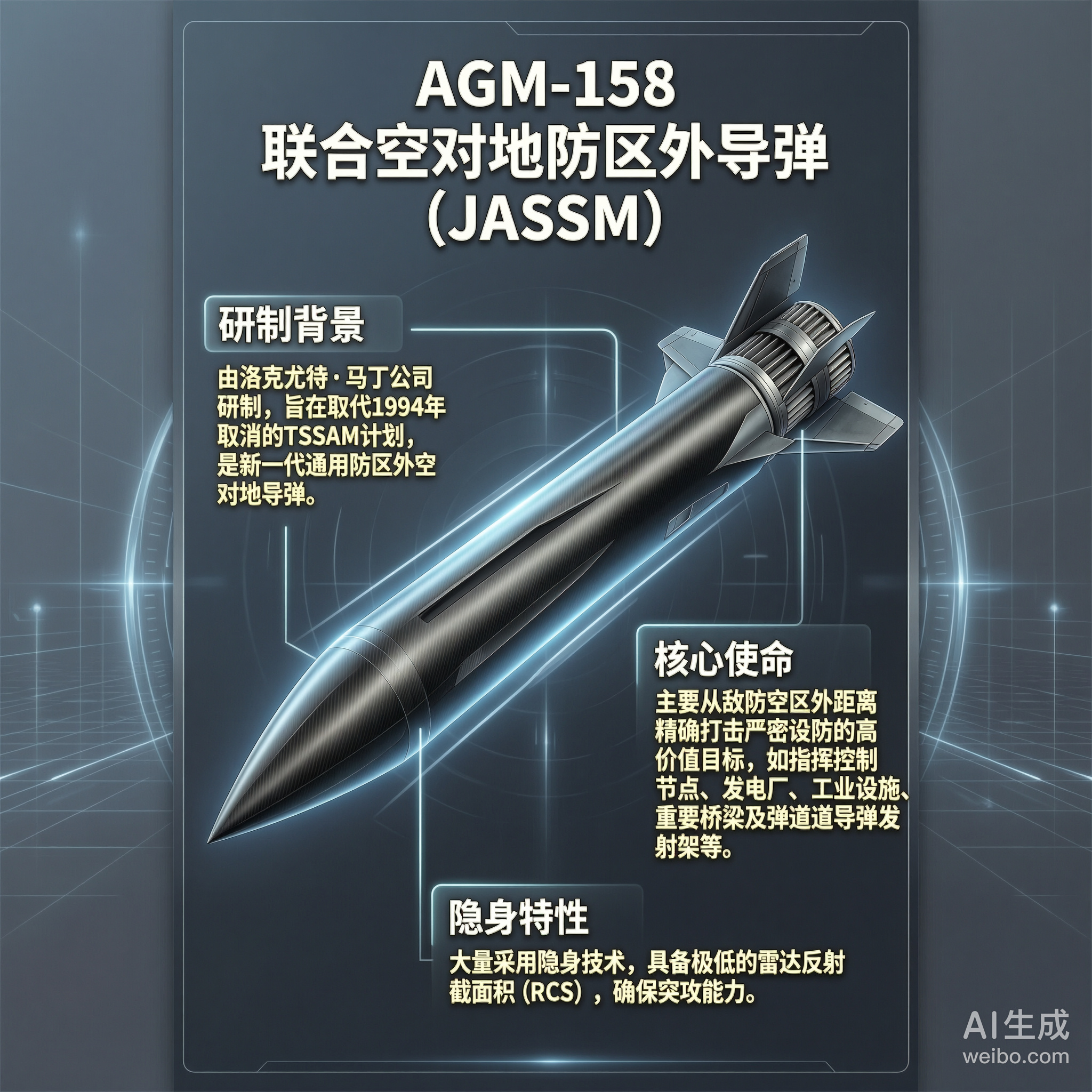 军事ai新视野 美国AGM-158联合空对地防区外导弹AGM-158联合空对地防