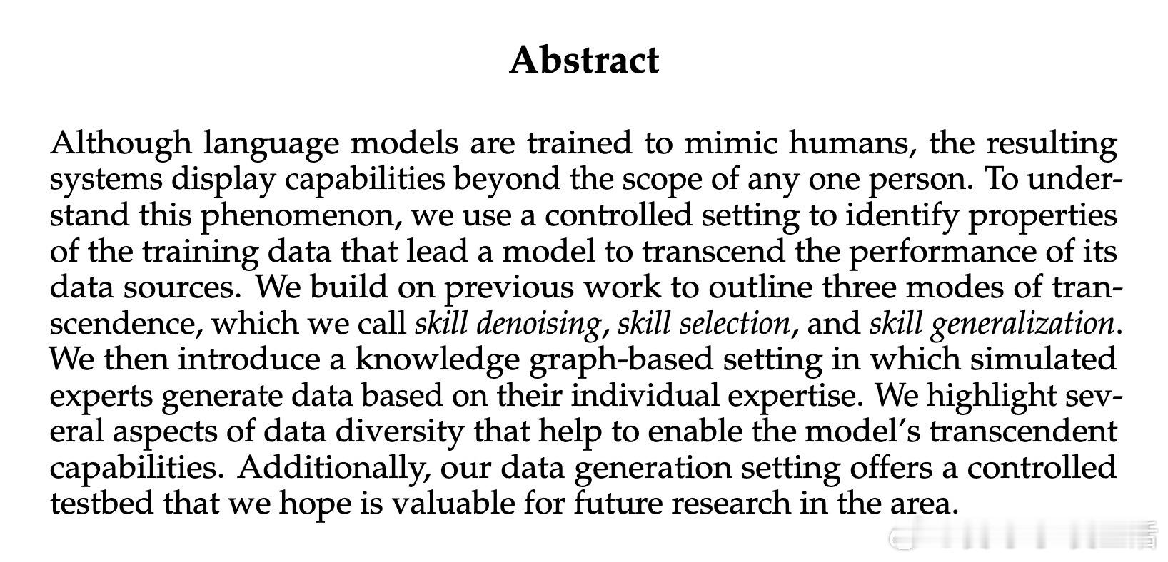 [LG]《A Taxonomy of Transcendence》N Abreu