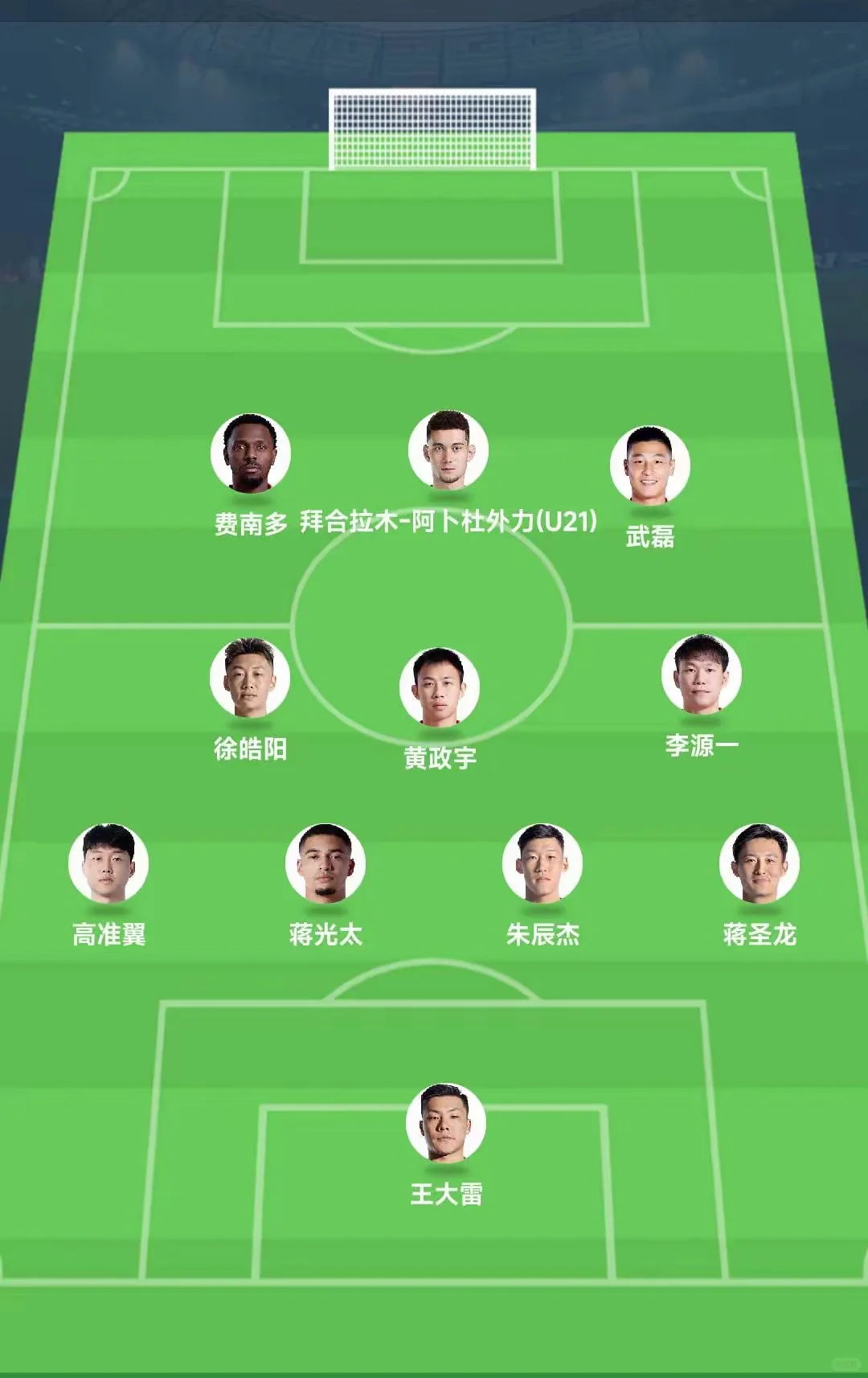 不出意料的话，这套阵容将是中国男足在18强世预赛的首发阵容： 前锋线...