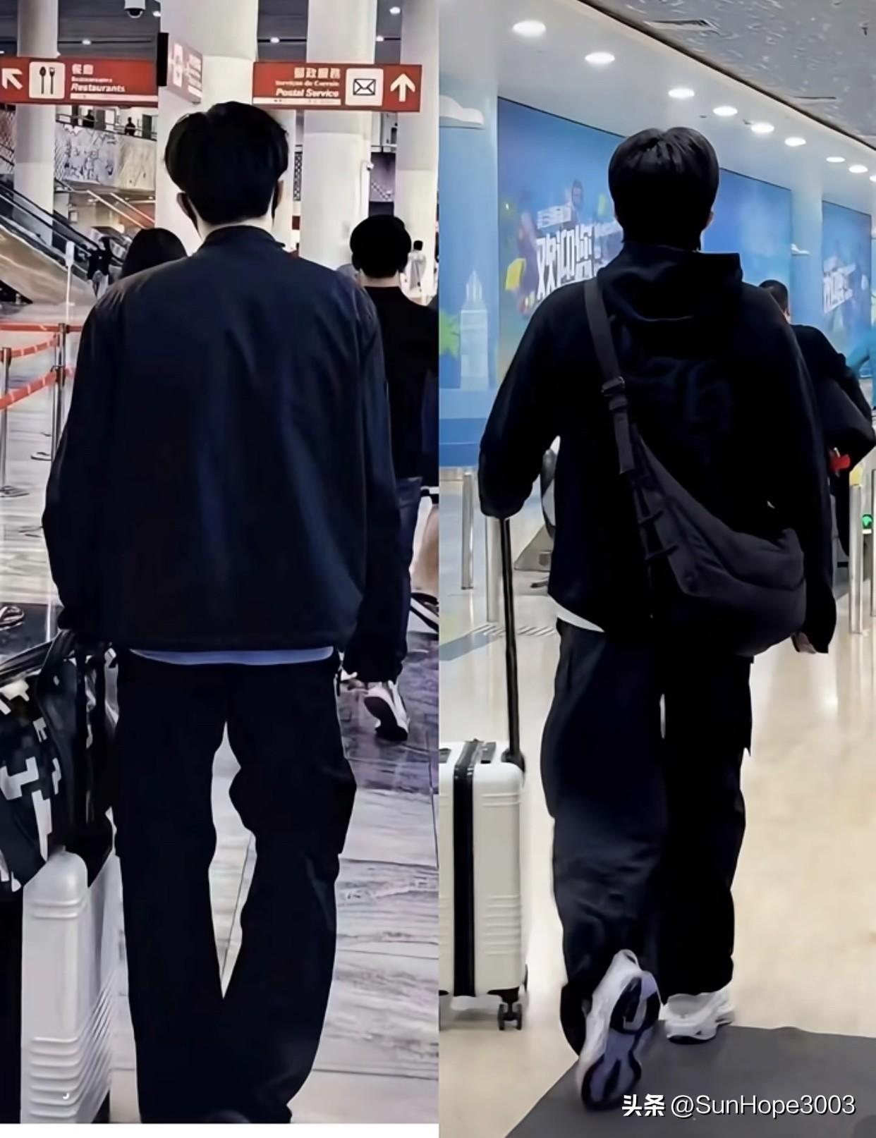 王楚钦背影，变了又好像没变。

左边的少年感满满，右边的明显更成熟坚定了！

经