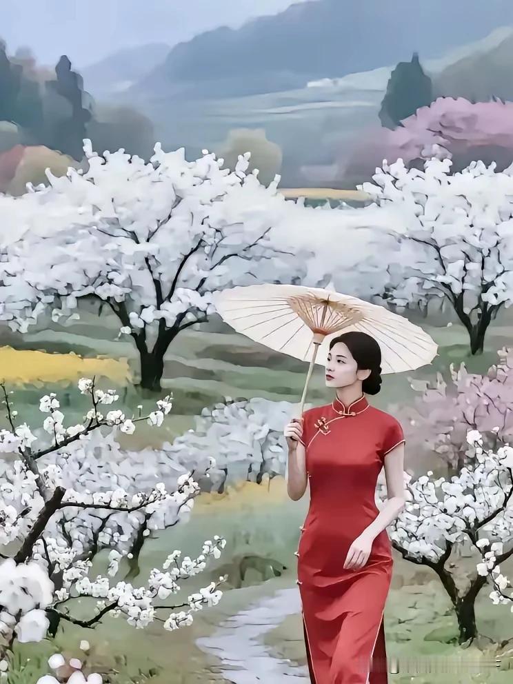 上联：漫步花海寻旧梦，
下联：物是人非情依然。