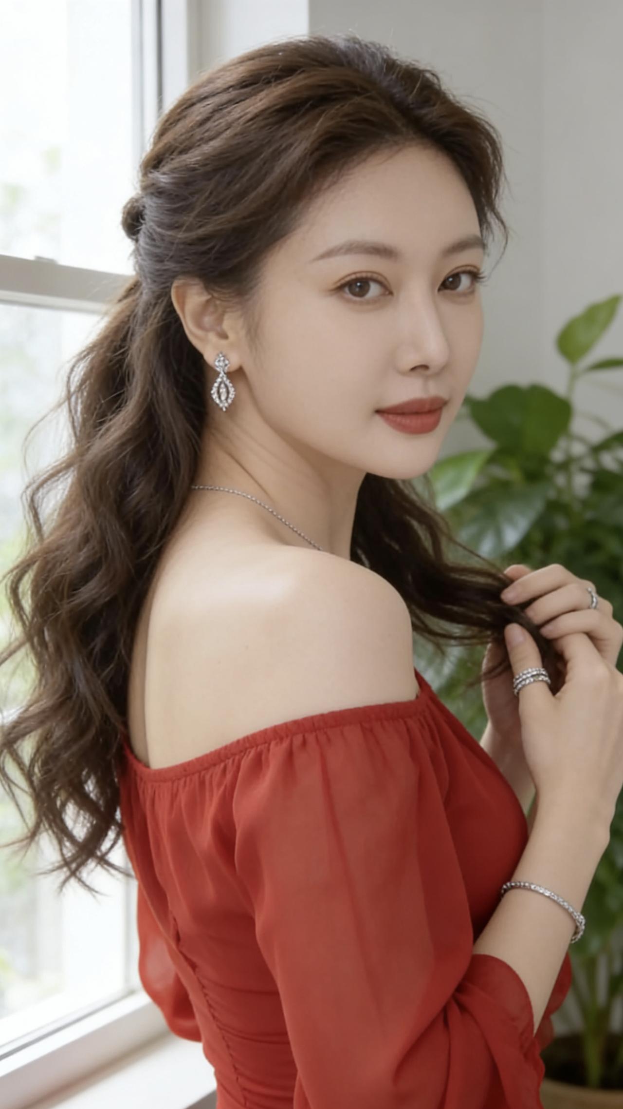 红袖添香夜，玉人倚窗眠。