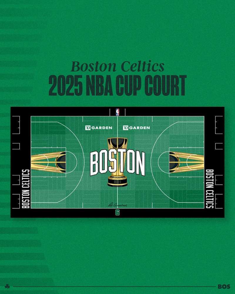 今年的NBA杯赛事主场地板设计☘️凯尔特人热爱日记 ​​​