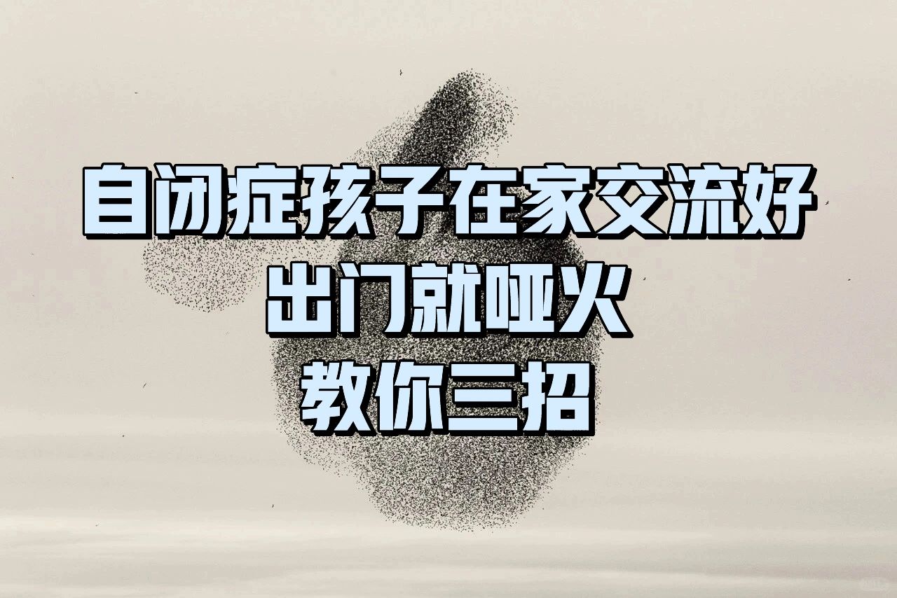 自闭症孩子在家交流好出门无社交，教你三招