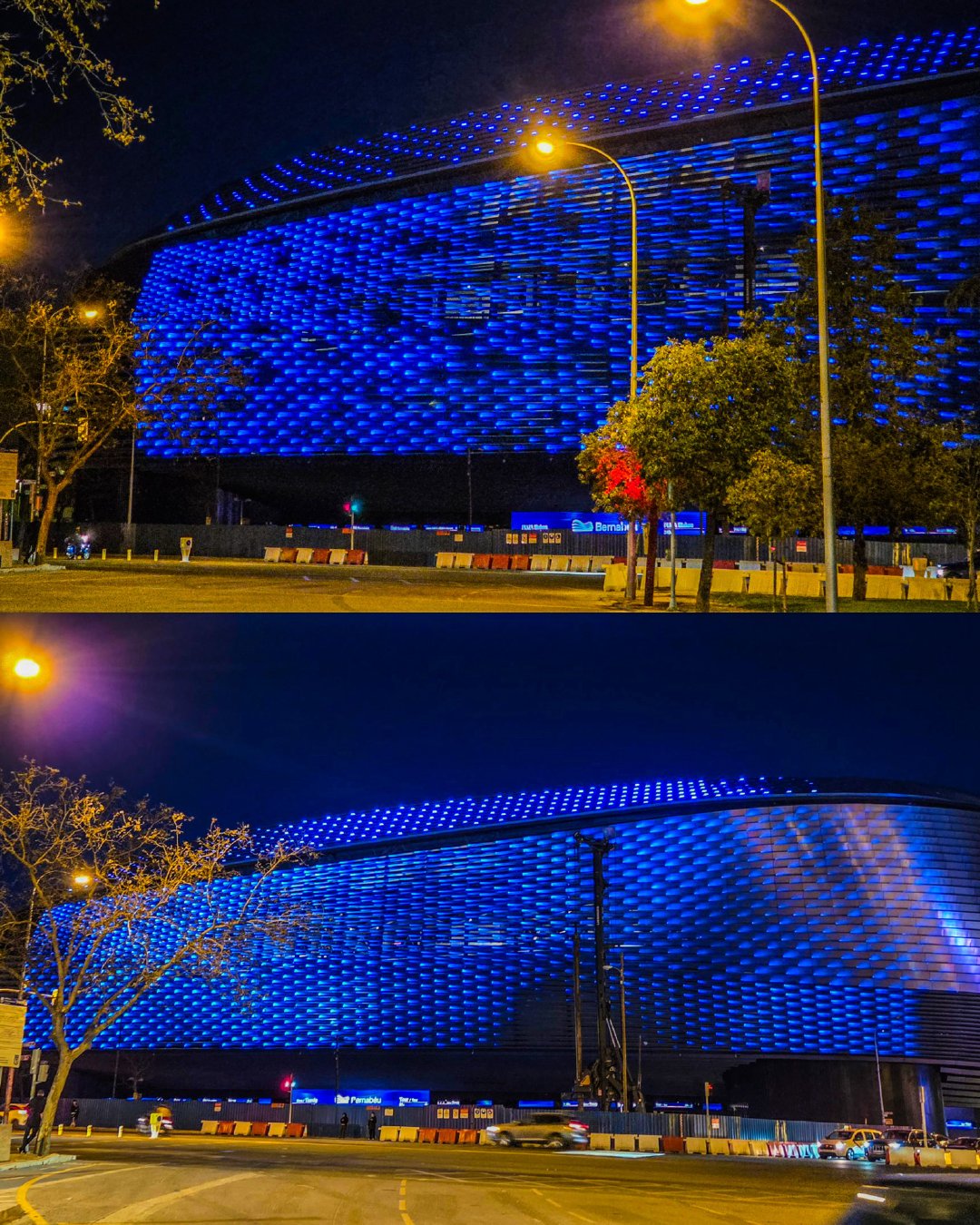 伯纳乌球场新照明系统。halamadrid