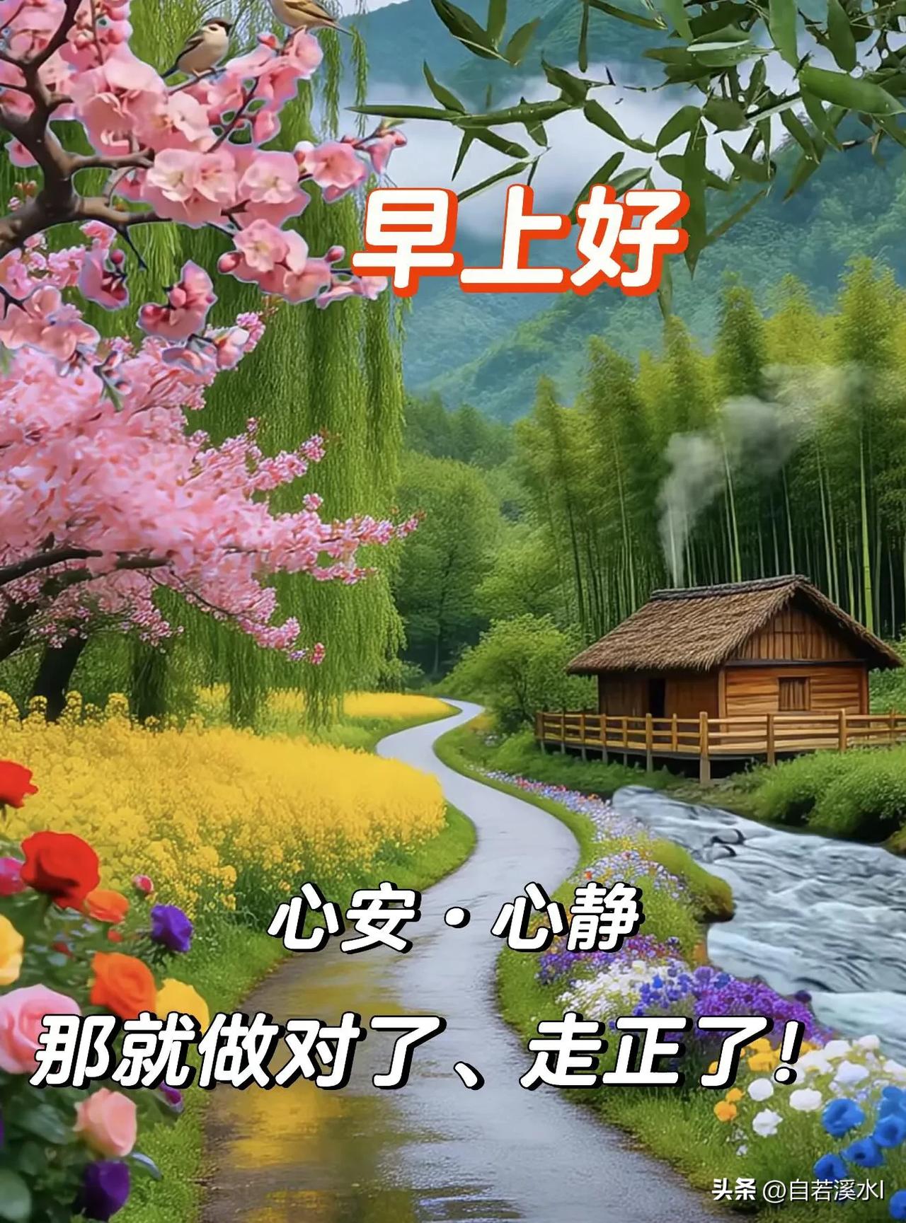 清晨问候送上心意，愿你日日舒心，事事如愿。