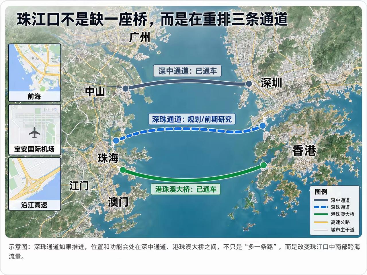 珠江口不止多一座桥！三条跨海通道，重构大湾区格局！
 
很多人只盯着深珠通道能不