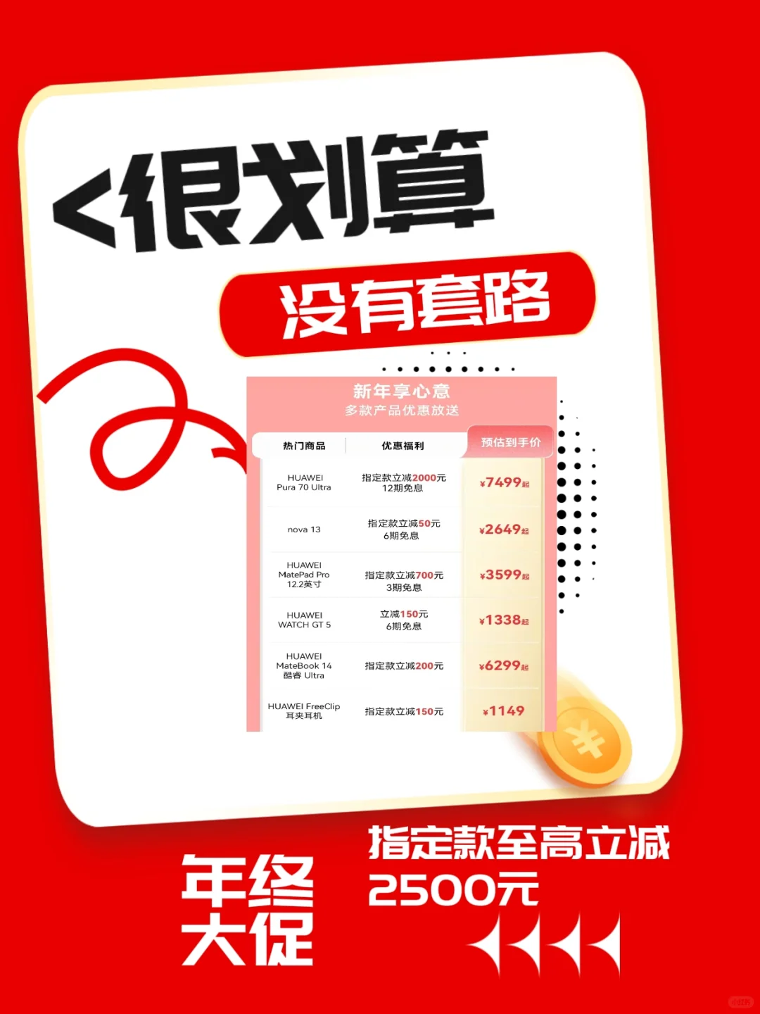 因为华为的优惠活动，蛇年有新年礼物！