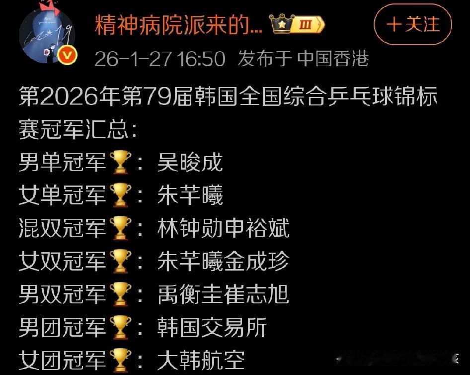 第79届大韩航空全国乒乓球锦标赛的赛场上，尽管有多位球员都在比赛当中贡献精彩发挥