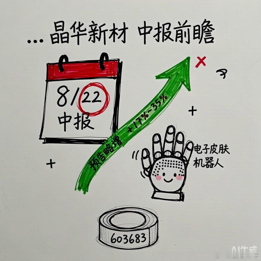 【晶华新材中报前瞻】预告已"剧透"略增，真正的彩蛋在电子皮肤中报8/22正式披露