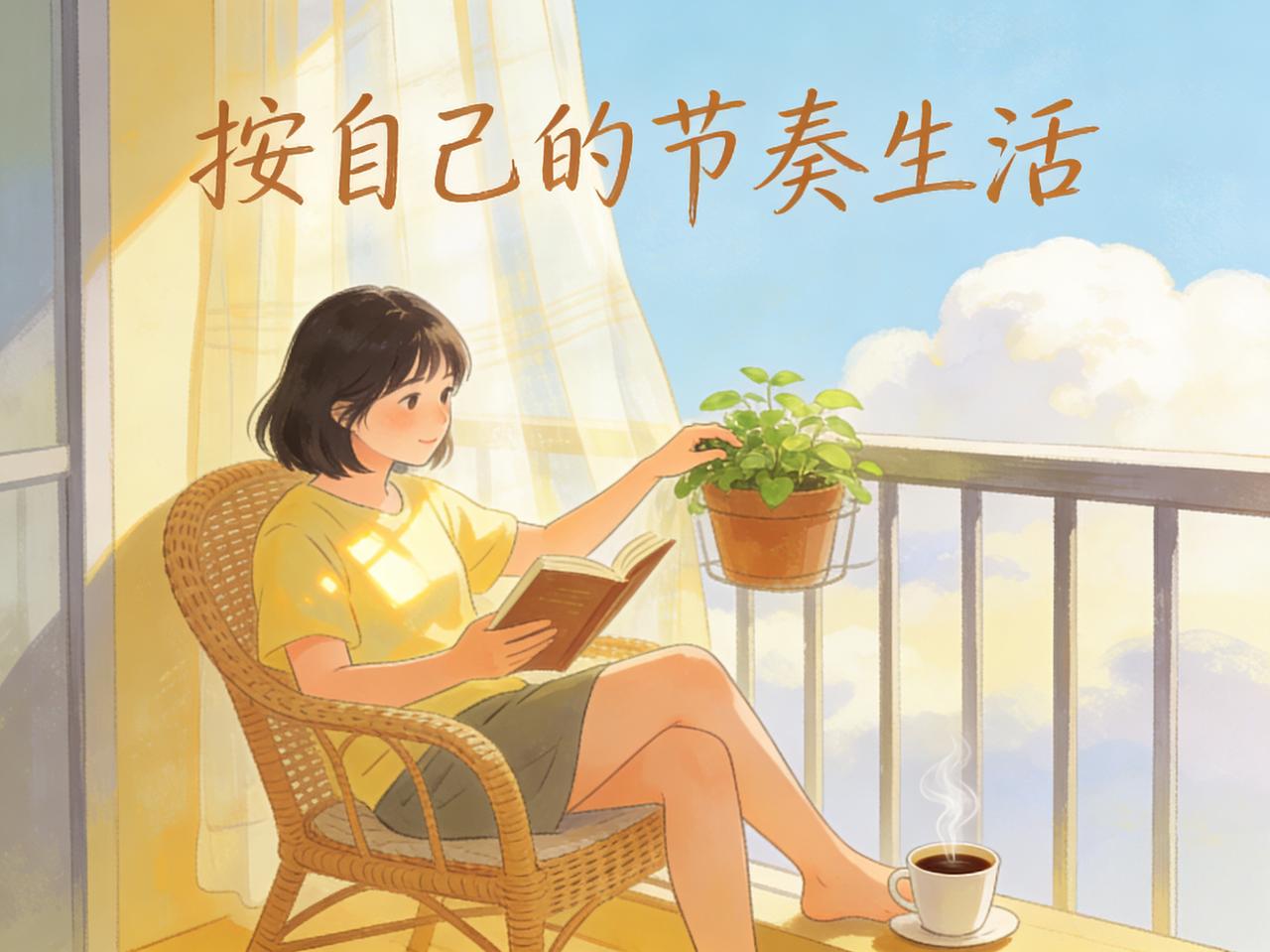 标题：按自己的节奏生活
人生没有标准答案，有人喜欢热闹，有人偏爱安静，只要内心安