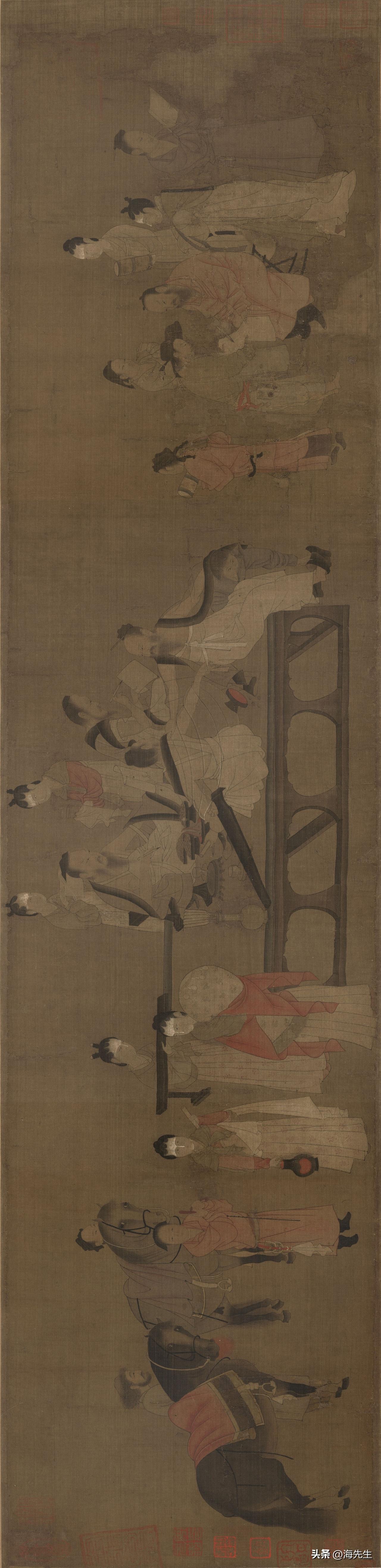 之 
宋摹本《北齐校书图》残卷画芯
 
《北齐校书图》原作出自北齐宫廷首席画家杨